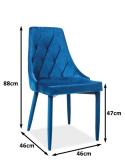 SIGNAL KRZESŁO TRIX VELVET GRANATOWY BLUVEL86 SIGNAL KRZESŁO TRIX VELVET GRANATOWY BLUVEL86