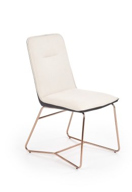 Halmar K390 krzesło kremowy / ciemny popiel / złoty