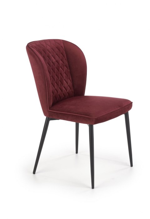Halmar K399 krzesło bordowe tkanina aksamit nogi /stal czarne Halmar K399 krzesło bordowe tkanina aksamit nogi /stal czarne