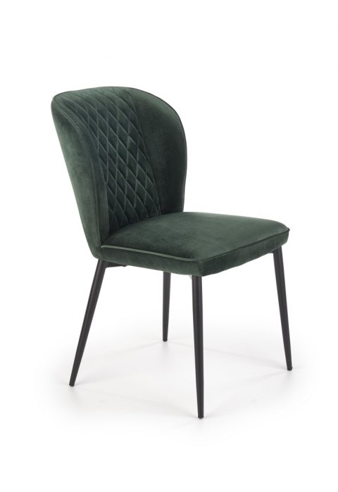 Halmar K399 krzesło ciemny zielony tkanina/stelaż czarny stal Halmar K399 krzesło ciemny zielony tkanina/stelaż czarny stal