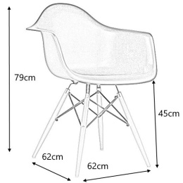 MODESTO fotel krzesło DAW DSW biały - polipropylen, nogi bukowe