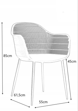KRZESŁO Z PODŁOKIETNIKAMI BASKET ARM CZARNE - polipropylen MODESTO OPARCIE SIATKA