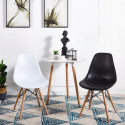 MODESTO krzesło DSW czarne tworzywo - podstawa bukowa łączenia stal lakierowana na czarno MODESTO krzesło DSW czarne tworzywo - podstawa bukowa łączenia stal lakierowana na czarno