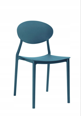 MODESTO wygodne krzesło FLEX morskie - polipropylen można sztaplować do wnętrz i na zewnątrz