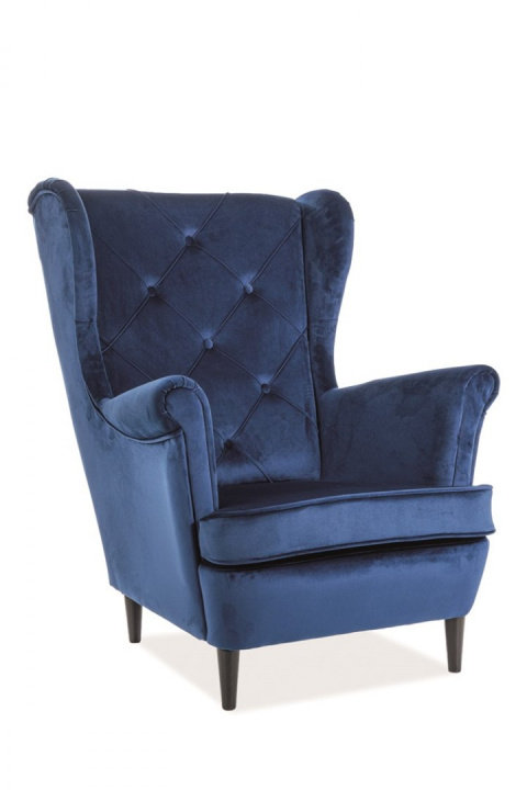 SIGNAL FOTEL WYPOCZYNKOWY LADY VELVET GRANATOWY BLUVEL 86 / WENGE SIGNAL FOTEL WYPOCZYNKOWY LADY VELVET GRANATOWY BLUVEL 86 / WENGE