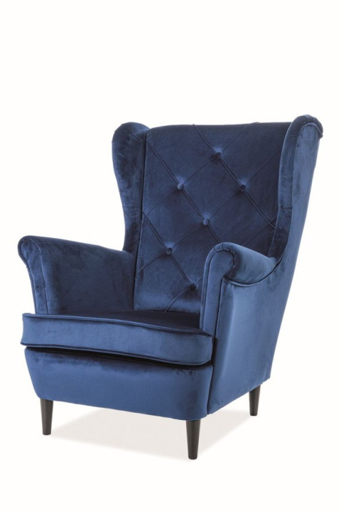 SIGNAL FOTEL WYPOCZYNKOWY LADY VELVET GRANATOWY BLUVEL 86 / WENGE SIGNAL FOTEL WYPOCZYNKOWY LADY VELVET GRANATOWY BLUVEL 86 / WENGE