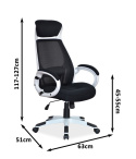 SIGNAL FOTEL OBROTOWY Q-409 CZARNY/ BIAŁY STELAŻ TILT 140kg