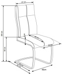 Halmar K231 krzesło na płozach czarny ekoskóra/stal chromowana