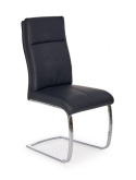 Halmar K231 krzesło na płozach czarny ekoskóra/stal chromowana