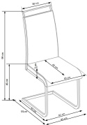 Halmar K250 krzesło na płozach ekoskóra biały/chrom