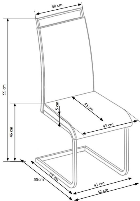 Halmar K250 krzesło na płozach ekoskóra biały/chrom Halmar K250 krzesło na płozach ekoskóra biały/chrom