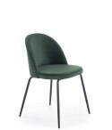 Halmar K314 krzesło nogi stal - czarne, tapicerka - c. zielony tkanina