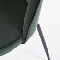 Halmar K314 krzesło nogi stal - czarne, tapicerka - c. zielony tkanina