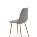 Halmar K316 krzesło tapicerka - popielata tkanina, nogi stal - dąb miodowy