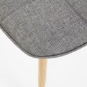 Halmar K316 krzesło tapicerka - popielata tkanina, nogi stal - dąb miodowy