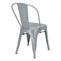 D2.DESIGN Krzesło Paris szare metalowe inspirowane Tolix można sztaplować do restauracji kuchni jadalni D2.DESIGN Krzesło Paris szare metalowe inspirowane Tolix można sztaplować do restauracji kuchni jadalni