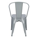 D2.DESIGN Krzesło Paris szare metalowe inspirowane Tolix można sztaplować do restauracji kuchni jadalni D2.DESIGN Krzesło Paris szare metalowe inspirowane Tolix można sztaplować do restauracji kuchni jadalni