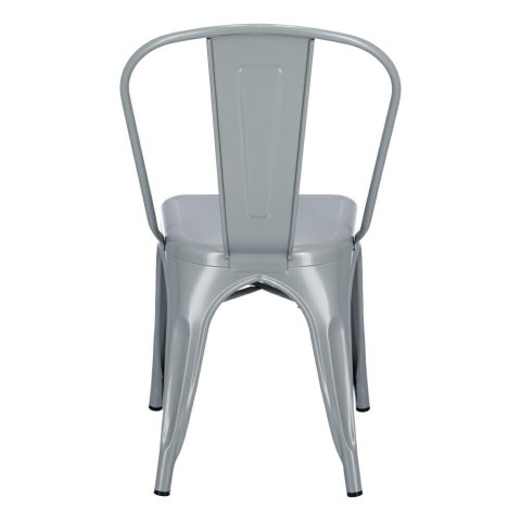 D2.DESIGN Krzesło Paris szare metalowe inspirowane Tolix można sztaplować do restauracji kuchni jadalni D2.DESIGN Krzesło Paris szare metalowe inspirowane Tolix można sztaplować do restauracji kuchni jadalni