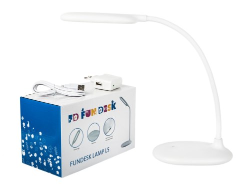 Fun Desk Lampka biurkowa LED L5 biała, ładowarka USB - 3 tryby jasności Fun Desk Lampka biurkowa LED L5 biała, ładowarka USB - 3 tryby jasności
