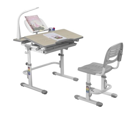 Fun Desk Lavoro Grey BIURKO+KRZESŁO regulowane SZARE Fun Desk Lavoro Grey BIURKO+KRZESŁO regulowane SZARE
