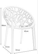 MODESTO krzesło KORAL białe - polipropylen można sztaplować do wnętrz i na zewnątrz