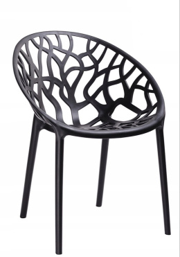 MODESTO krzesło KORAL czarne mat - polipropylen można sztaplować do salonu na taras