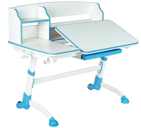 Fun Desk Amare II Blue biurko regulowane białe niebieskie