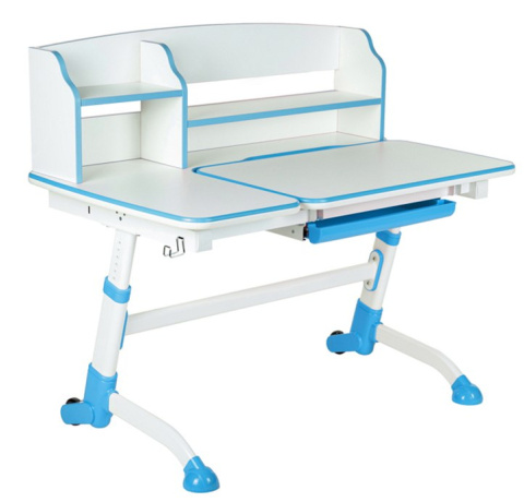 Fun Desk Amare II Blue biurko regulowane białe niebieskie Fun Desk Amare II Blue biurko regulowane białe niebieskie