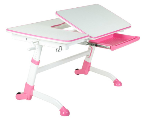 Fun Desk Amare Pink biurko regulowane białe różowe Fun Desk Amare Pink biurko regulowane białe różowe