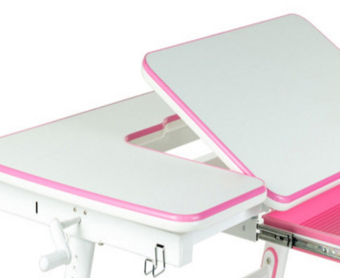 Fun Desk Amare Pink biurko regulowane białe różowe Fun Desk Amare Pink biurko regulowane białe różowe
