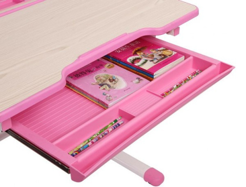 Fun Desk Biurko dziecięce Lavoro L Pink regulowane białe różowe dla dziewczynki Fun Desk Biurko dziecięce Lavoro L Pink regulowane białe różowe dla dziewczynki
