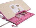 Fun Desk Biurko dziecięce Lavoro L Pink regulowane białe różowe dla dziewczynki