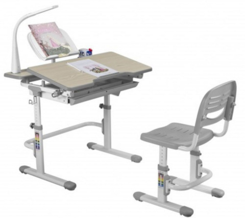 Fun Desk Lavoro Grey BIURKO+KRZESŁO regulowane SZARE Fun Desk Lavoro Grey BIURKO+KRZESŁO regulowane SZARE