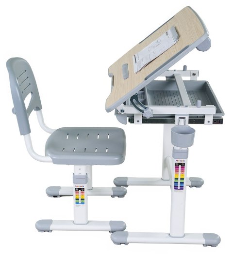 Fun Desk dziecięce Bambino Grey BIURKO+KRZESŁO regulowane Fun Desk dziecięce Bambino Grey BIURKO+KRZESŁO regulowane