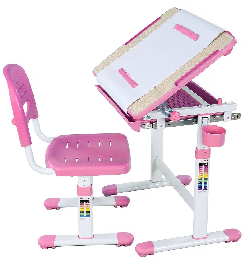Fun Desk dziecięce Bambino Pink BIURKO+KRZESŁO regulowane Fun Desk dziecięce Bambino Pink BIURKO+KRZESŁO regulowane