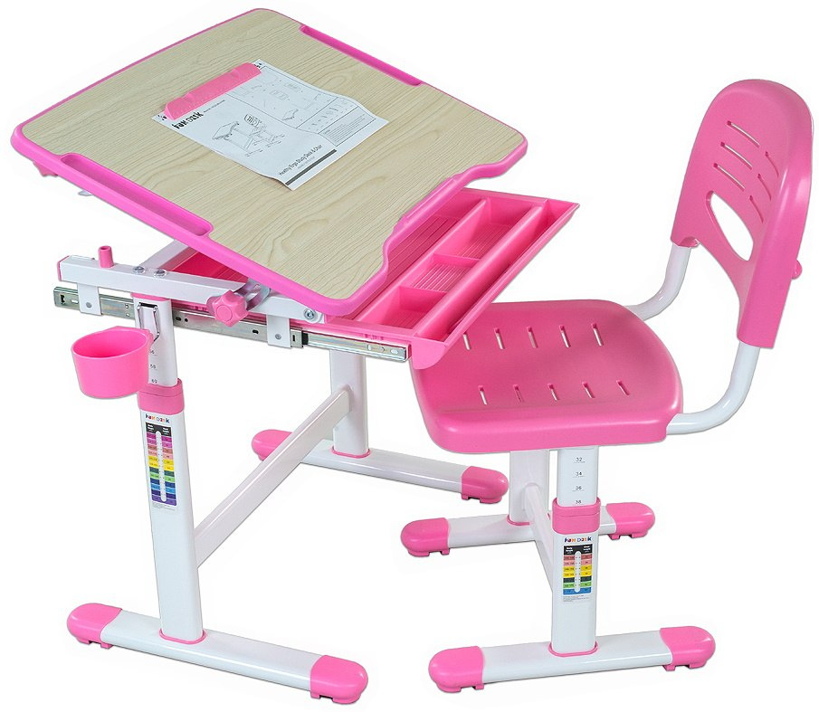 Fun Desk dziecięce Bambino Pink BIURKO+KRZESŁO regulowane Fun Desk dziecięce Bambino Pink BIURKO+KRZESŁO regulowane