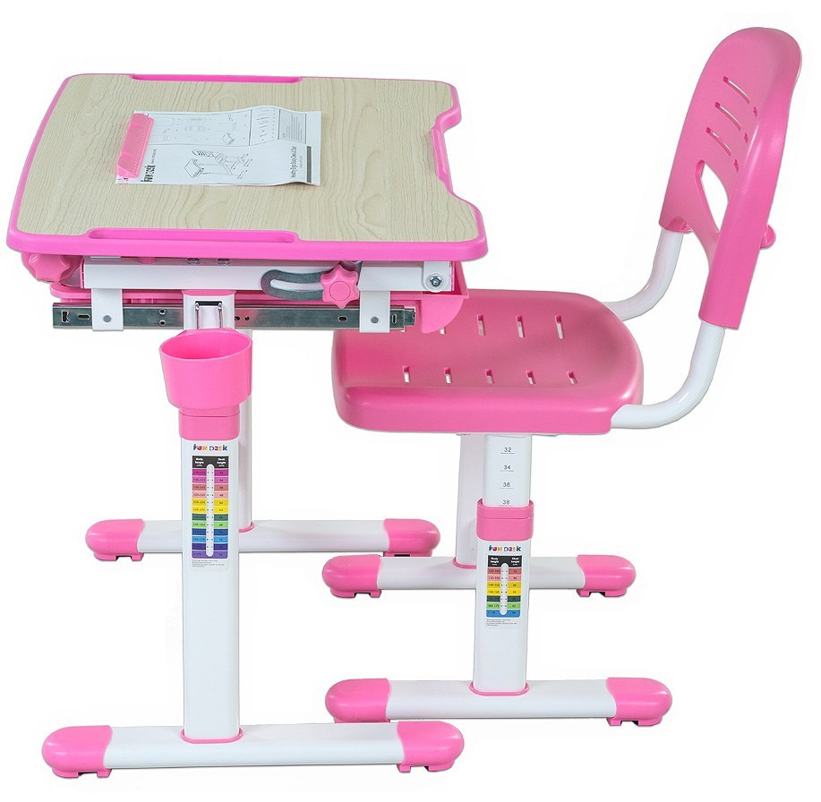 Fun Desk dziecięce Bambino Pink BIURKO+KRZESŁO regulowane Fun Desk dziecięce Bambino Pink BIURKO+KRZESŁO regulowane