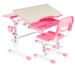 Fun Desk dziecięce Lavoro Pink BIURKO+KRZESŁO regulowane