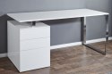 INVICTA biurko COMPACT białe - MDF lakierowany połysk, stelaż stal chromowana z kontenerkiem szuflady INVICTA biurko COMPACT białe - MDF lakierowany połysk, stelaż stal chromowana z kontenerkiem szuflady