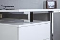 INVICTA biurko COMPACT białe - MDF lakierowany połysk, stelaż stal chromowana z kontenerkiem szuflady INVICTA biurko COMPACT białe - MDF lakierowany połysk, stelaż stal chromowana z kontenerkiem szuflady