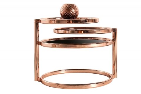 INVICTA stolik szklany rozkładany okrągły DECO miedziany INVICTA stolik szklany rozkładany okrągły DECO miedziany