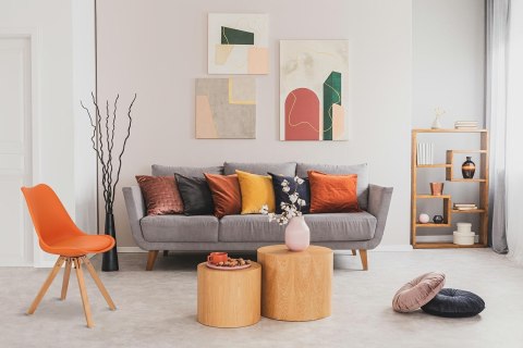 Intesi Krzesło Norden Star Square PP pomarańczowe tworzywo poduszka ekoskóra nogi drewno lite bukowe naturalny Intesi Krzesło Norden Star Square PP pomarańczowe tworzywo poduszka ekoskóra nogi drewno lite bukowe naturalny