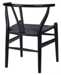 King Home Krzesło WISHBONE czarne - drewno bukowe, czarne włókno