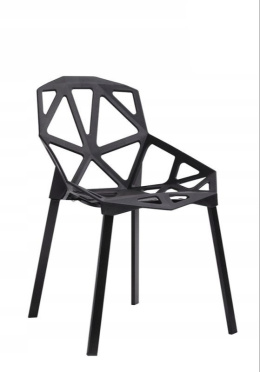 MODESTO krzesło SPLIT MAT czarne - polipropylen, podstawa metalowa do jadalni restauracji recepcji kuchni