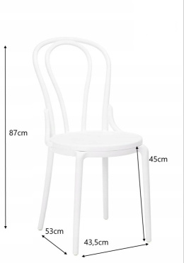 MODESTO nowoczesne krzesło TONI białe mat - polipropylen do wnętrz i na zewnątrz pomieszczeń