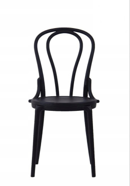 MODESTO wygodne krzesło TONI czarne mat - polipropylen do wnętrz i na zewnątrz pomieszczeń lekkie i stabilne