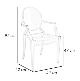 SIGNAL KRZESŁO LUIS TRANSPARENTNE Sztaplowanie