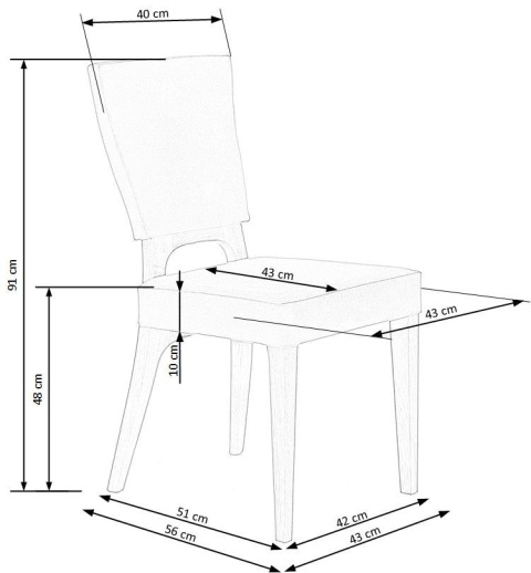 Halmar WENANTY krzesło do jadalni dąb miodowy / morski materiał: drewno lite dębowe / tkanina Halmar WENANTY krzesło do jadalni dąb miodowy / morski materiał: drewno lite dębowe / tkanina