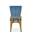 Halmar WENANTY krzesło do jadalni dąb miodowy / morski materiał: drewno lite dębowe / tkanina
