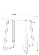STÓŁ OKRĄGŁY TAVOLO FI 80 MODESTO DĄB - blat MDF + fornir podstawa metalowa CZARNY MAT STÓŁ OKRĄGŁY TAVOLO FI 80 MODESTO DĄB - blat MDF + fornir podstawa metalowa CZARNY MAT